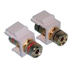 Binding Mounting - Philmore 45-754-RED Gold Plated Binding Post with Red Stripe Keystone Mount - 45-754-RED
