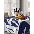 thumbnail image 6 of Coral Navy Blue Table Cloth, Coastal Ocean Marine Nautical Beach Waterproof Tablecloth for Rectangle Tables, Reusable Washable Fabric Table Cover for Restaurant Kitchen Dining Tables 60"x102", 6 of 6