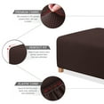 thumbnail image 5 of TAOCOCO XL Ottoman Cover Slipcovers Rectangular Storage Footrest Stool Covers with Elastic Band for Home Decor Chocolate, 5 of 9