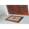 thumbnail image 3 of A1HC First Impression Natural Brown Rubber And Coir Classic Paisley Border Extra-large Double door Monogrammed Doormat - 30" x 48", 3 of 10