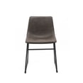 thumbnail image 4 of Brassex Madison Upholstered Dining Chair Set of 2 with Powder-Coated Steel Frame, Vintage Brown, 4 of 7
