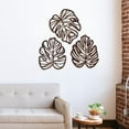 thumbnail image 6 of kowaku 3Pcs Palm Leaves Wood Wall Decor Tropical Wall Art Jungle Decor Hanging Sculpture Unique Wooden Ornament for Cafe Dining Room Brown, 6 of 9