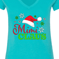 thumbnail image 4 of Inktastic Mimi Claus with Christmas Santa Hat and Snowflakes Women's V-Neck T-Shirt, 4 of 5
