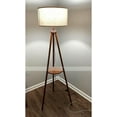 thumbnail image 2 of Mid Century Floor Lamp, Floor Lamp with Shelves, Wood Tripod Floor Lamp, Wooden Corner Lamp, Standing Lamp, 10 "W x 65 "H x 10 "D, Lamp for Living Room Bedroom Office Home Decor, 2 of 5