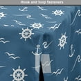 thumbnail image 4 of Nautical Blue Dog Crate Cover, Monochromatic Art of Marine Wheel Anchor and Waves Repetition Print, Easy to Use Pet Kennel Cover Small Dogs Puppies Kittens, 7 Sizes, Slate Blue and White, by Ambesonne, 4 of 6