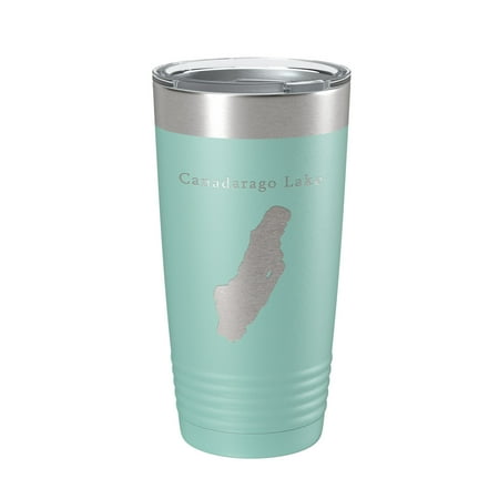 

Canadarago Lake Map Tumbler Travel Mug Insulated Laser Engraved Coffee Cup New York 20 oz Teal