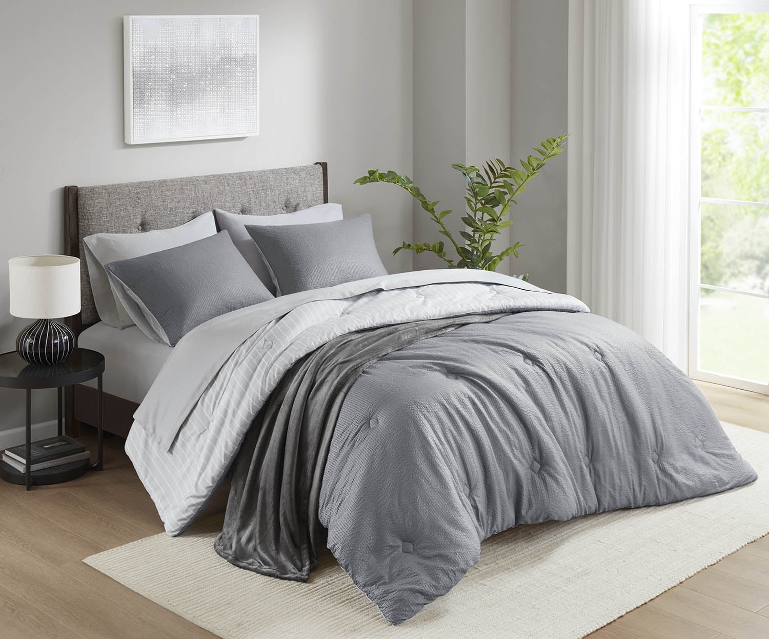 Mainstays 8 Piece Bed in a Bag, Mainstays 8 Piece Bed in a Bag, Grey, Queen