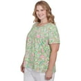 thumbnail image 3 of Alfred Dunner Womens Plus-Size Abstract Scroll Crew Neck Top, 3 of 4