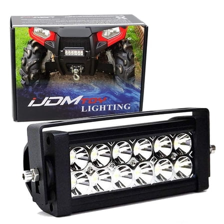 8-Inch LED Light Bar Kit Universal Fit For ATV UTV Grill, Hood & Handles, Incl (1) 36W High Power Double Row LED Light Bar & Front Grille/Center Hood/Handlebar Mounting Bracket