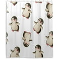 thumbnail image 2 of Coolnut Watercolor Penguin Shower Curtain Waterproof Bathroom Fabric Shower Curtain Set with Hooks, 60x72 inches（72） Home Decor, 2 of 6