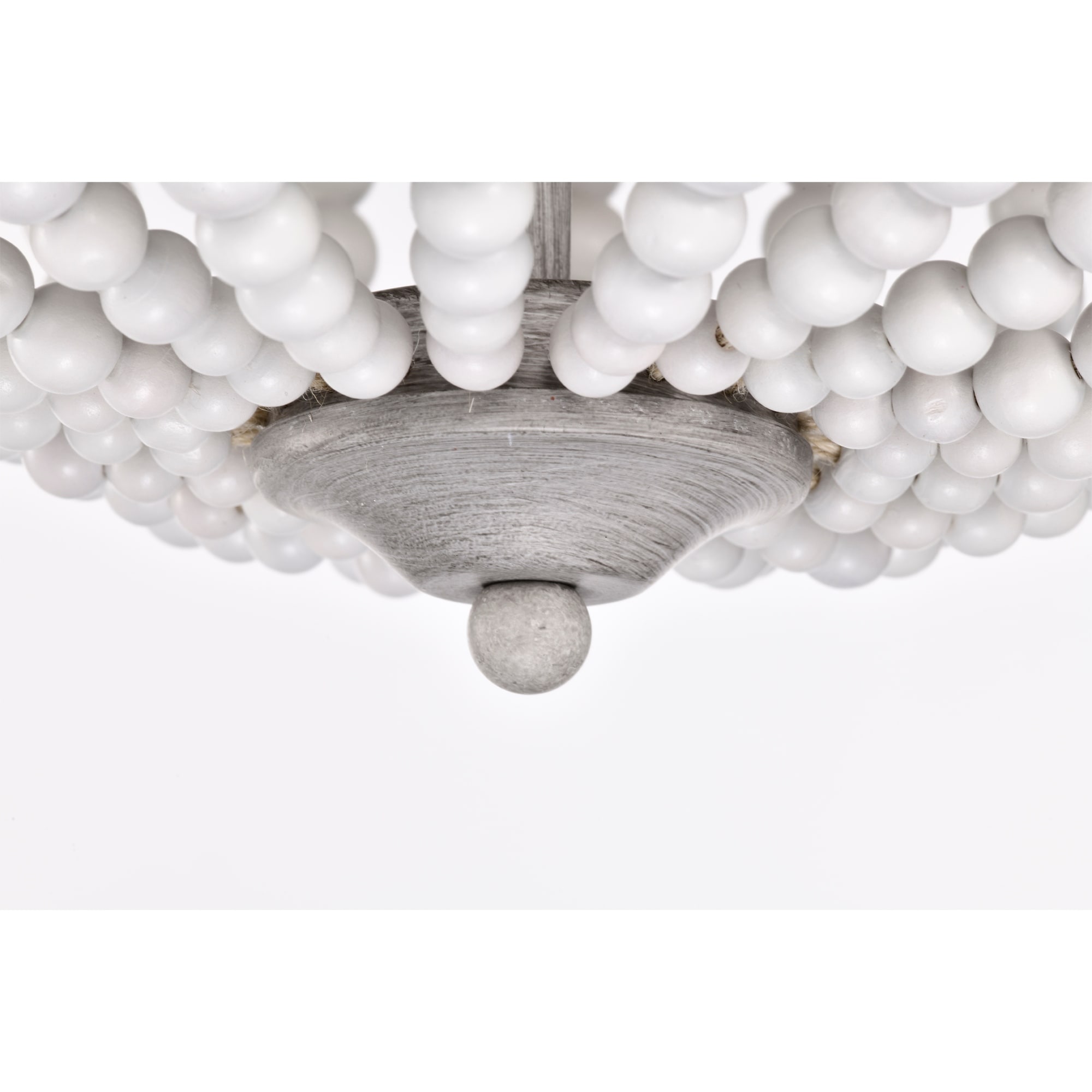 Warehouse of Tiffany Monic 13 Inch White Beads Flush Mount 2-Light