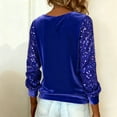 thumbnail image 4 of Women's Sparkly Velvet Tops Elegant Cowl Neck Long Sleeve Shirts Fall Winter Dressy Casual Blouses Tshirts 2026 Trendy, 4 of 4