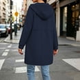 thumbnail image 4 of IUYRTFE Women's Long Zip Up Hoodie Jacket with Pockets Casual Lightweight Hooded Coat, 4 of 7