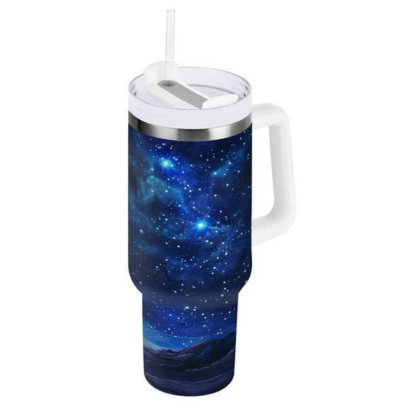 Bright Star in Sky Tumbler with Handle and Straw Lid 40 oz Insulated Vacuum Water Bottle Stainless Steel Travel Cup
