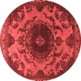 thumbnail image 1 of Ahgly Company Indoor Round Oriental Red Industrial Area Rugs, 4' Round, 1 of 4