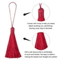 thumbnail image 3 of Uxcell 6.5" Silky Bookmark Tassels with Loop for DIY Craft Accessory, 8Pack Wine Red, 3 of 5