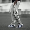 thumbnail image 4 of Men’s Loose Fit Snap Button Track Pants with Side Stripes Drawstring Waistband and Pockets for Sports Casual Wear, 4 of 7