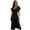 Black, variant on Fjuchai Women's Chiffon Dresses Short Sleeve V Neck Casual Ruffle Swing Dress S-XXL