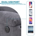 thumbnail image 4 of OUINCH Manual Swivel Glider Rocker Recliner Chair with Massage and Heat, 2 USB Ports, 2 Cup Holders, 2 Side Pockets and 2 Front Pockets, 4 of 7