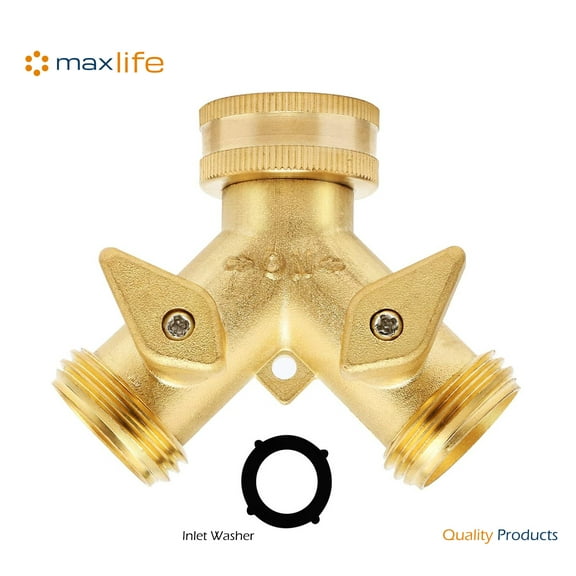 3/4" Solid Brass Double Two Way Tap Garden Connector Adaptor Hose Splitter - New