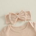 thumbnail image 4 of Beilxfa Baby Girl Newborn Clothes Western Outfit "DADDY'S GIRL" Letter Print Long Sleeve Romper Jumpsuit Infant Fall Winter 2PCS Outfits 0-6M, 4 of 5