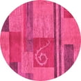 thumbnail image 1 of Ahgly Company Indoor Round Abstract Pink Modern Area Rugs, 6' Round, 1 of 4