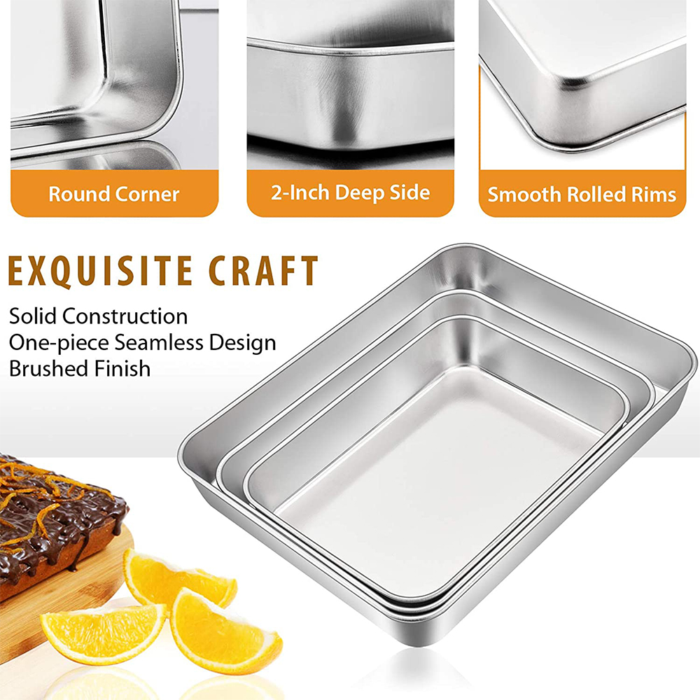 VeSteel Rectangular Baking Pan Set of 3 photo 7