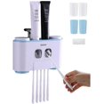 thumbnail image 1 of Portacepillos de dientes con dispensador de pasta de dientes, montado en la pared, para baño, cepillo de dientes eléctrico automático, exprimidor de pasta de dientes, accesorios de almacenamiento de, 1 of 8