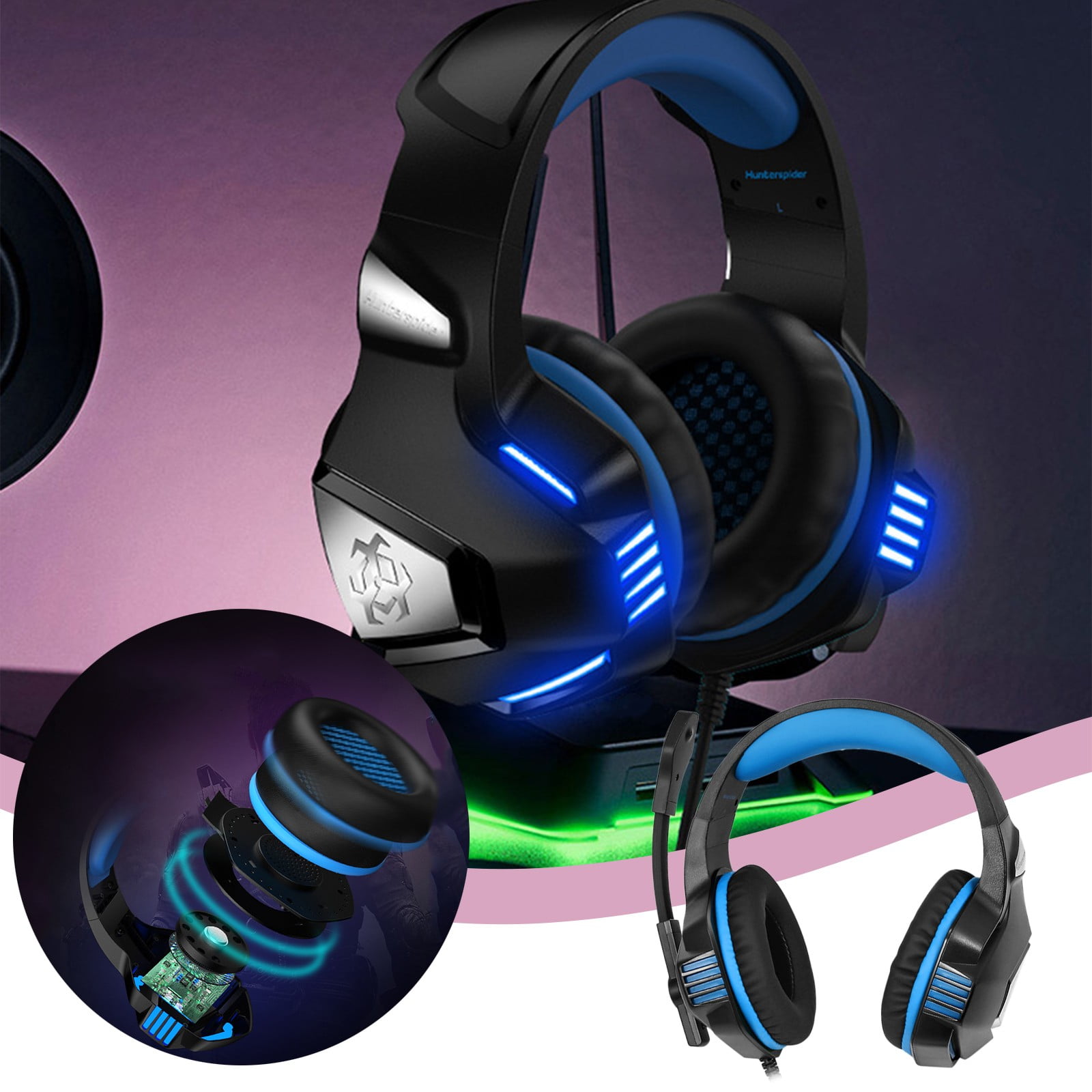 V 3 Headphones Headset Game Light emitting Wire PS4 Fit for phone or PC generalStudent Backpack Pens Pencil Pouch School Supplies Headphones Halloween Decorations Decor XYZ 1540 in Iraq at IQD 229530 ...