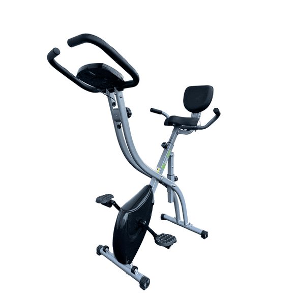 X Factor Folding Exercise Bike for Home - 4 in 1 X-Bike Magnetic Stationary Bike with 8-Level Adjustable Resistance Folding Upright Exercise Bike 300LB Capacity Cardio Workout & Strength Training Bike