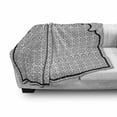 thumbnail image 3 of Moroccan Soft Flannel Fleece Throw Blanket, Art Background with a Group of Traditional Turkish Ottoman Forms Patterns, Cozy Plush for Indoor and Outdoor Use, 60" x 80", Black White, by Ambesonne, 3 of 6