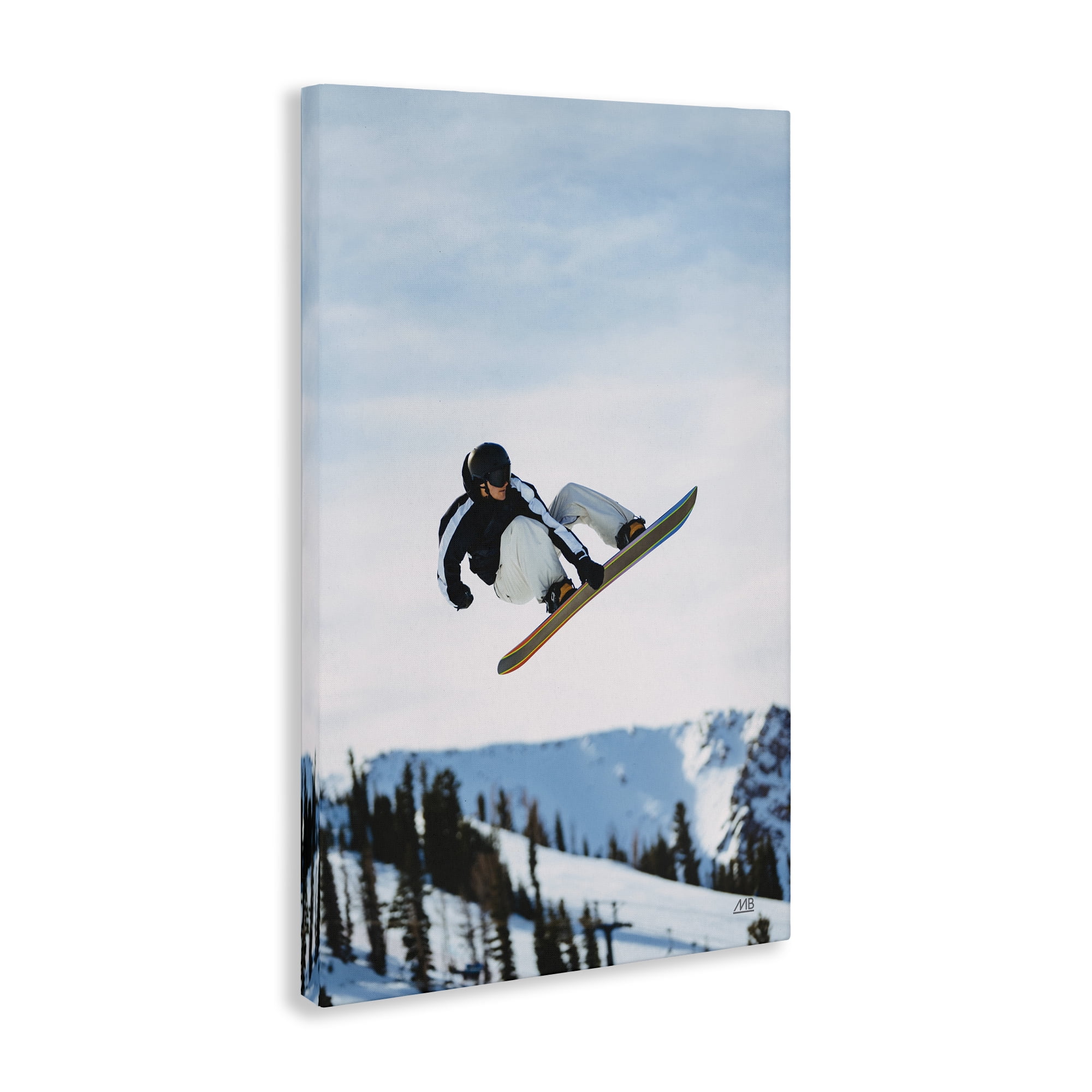 Stupell Industries Snowboarder Air Tricks Sports Photography Wrapped Canvas Art Print Wall Art, 16 x 24