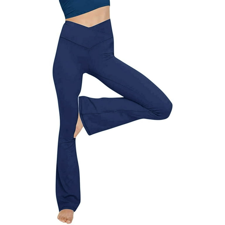 Baocc Yoga Pants Women Full Length Yoga Leggings, Women's High Waisted  Workout Compression Pants Pants for Women Blue S