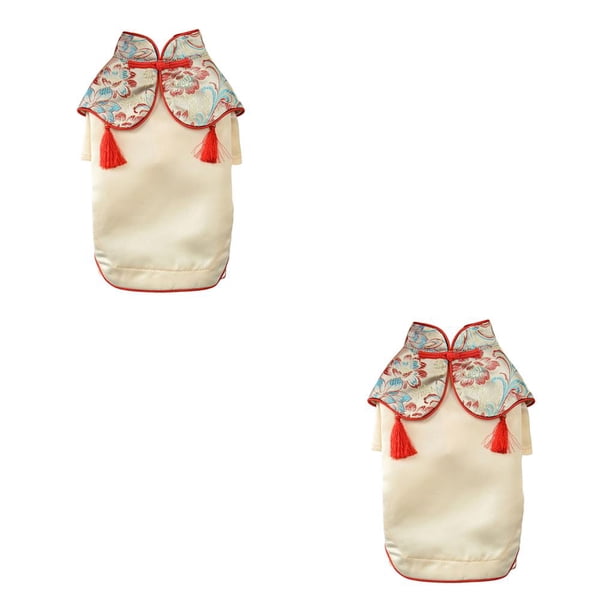 Greeniant Ropa para mascotas de vestir Estilo chino tradicional Ropa para mascotas Cheongsam Disfraces elegantes Suministros para fiestas de Type2 NO2 Greeniant CBP186976