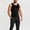Black, variant on Velvet Tank Top for Men U-Neck Sleeveless Stretch Velour Casual Undershirt Daily Wear Gray L
