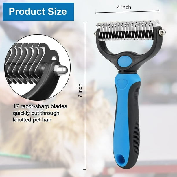 Dog brush top with razor
