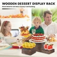 thumbnail image 3 of 3Pcs Unique Wood Display Riser Vintage Wood Cupcake Stand Stackable Food Display Riser for Home Party Celebration Cafe Bakery, 3 of 11