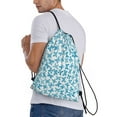 thumbnail image 3 of Drawstring Backpack - Hand drawn butterflies_A Splash Proof Small Drawstring Gym Bag for Women Men, Cinch Sports String Bag Backpack for Travel Swimming Beach, 3 of 8