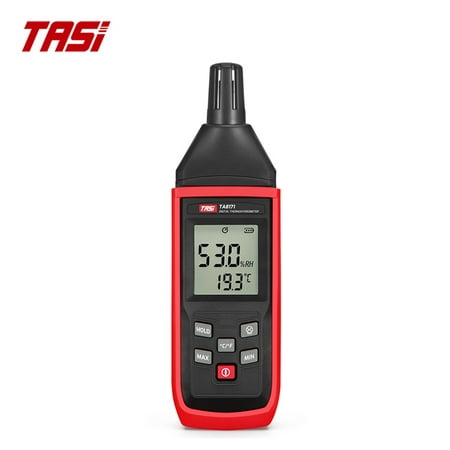 

TASI TA8171 Handheld Temperature and Humidity Meter Thermo-Hygrometer Temperature and Humidity Measurement Tester -10℃~50℃ 5%RH~98%RH with Backlight LCD ℃/℉ Conversion