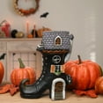 thumbnail image 3 of 6 in. Pre-Lit Halloween Figurine, Black, Witch's Boot, 1 Multicolor LED Light, Battery Operated, 3 of 4