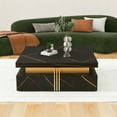 thumbnail image 6 of Modern Black Square Storage Coffee Table With 4 Drawers, 6 of 9