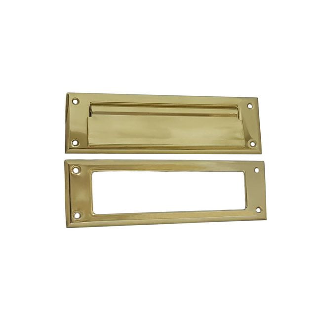 QCAA Solid Brass Mail Slot, with Solid Brass Interior Frame,10" x 3