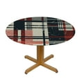 thumbnail image 3 of Nawypu  Round Fitted Tablecloth Red Black Plaid Round Table Cloth with Elastic Edged Modern Pattern Waterproof Wipeable Table Cover, 3 of 7