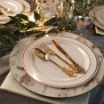 thumbnail image 6 of Efavormart 10 Pack - 10" Gold-Trimmed Ivory Round Plastic Dinner Plates for Weddings, Birthdays, Parties, Gathering, Graduation Ceremonies, Special Events, 6 of 9
