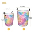 thumbnail image 3 of Circular Hamper Single Layer Laundry Basket Storage Basket Waterproof Single Layer Fabric With Handle Pe Support Strip Tie-Dye Pattern Rainbow Colors Tie-Dye Background_2 Medium, 3 of 8