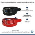 thumbnail image 2 of CTM  Adjustable Smooth Leather Dress Belt Set (Women), 2 of 2
