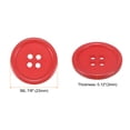 thumbnail image 2 of Uxcell 50Pcs 36L Sewing Buttons 7/8"(23mm) Resin Round Flat 4-Hole Craft Buttons for Sewing Clothing DIY, Red, 2 of 5