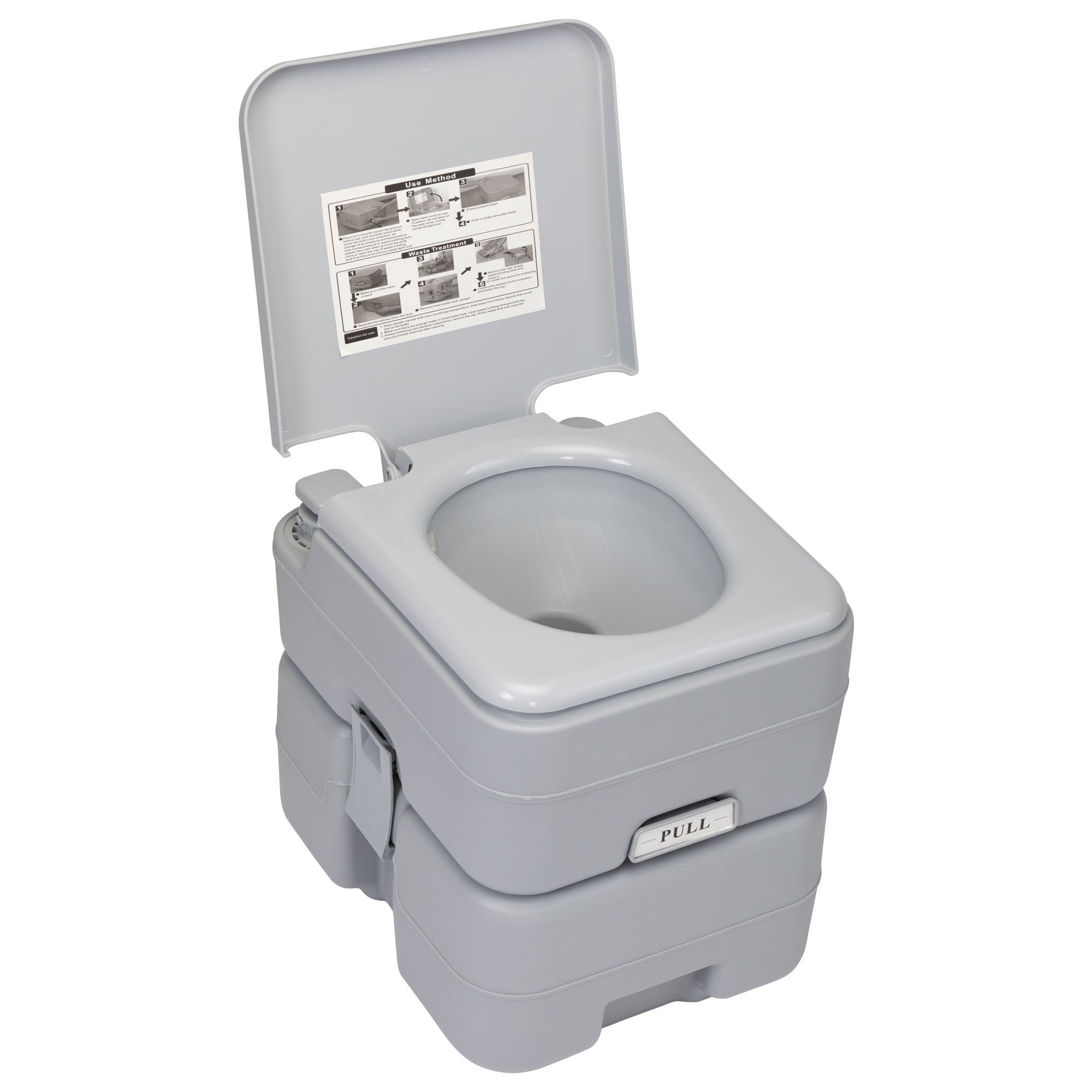 JAXPETY 5.3 Gallon Portable Toilet Camping Porta Potty for RV Travel, Boat and Trips, Gray