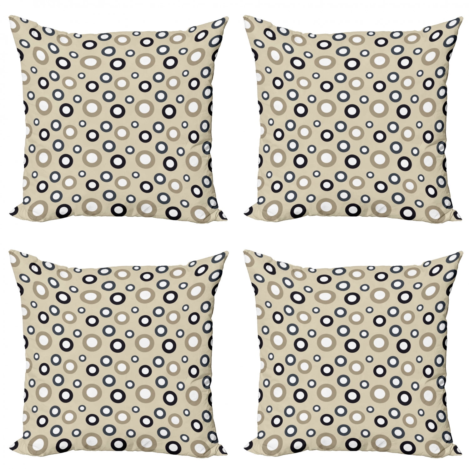 Geometric Circle Throw Pillow Cushion Case Pack of 4, Disc Shaped Curve