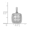 thumbnail image 4 of Finest Gold 14K White Gold 1 CTW Diamond Square Cluster Pendant, 4 of 4